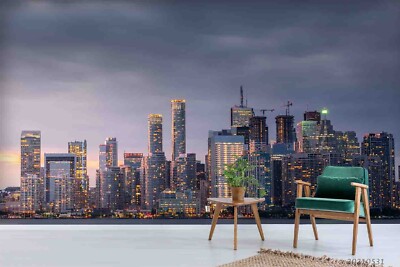 3D City Night Landscape Wallpaper Wall Murals Removable Wallpaper