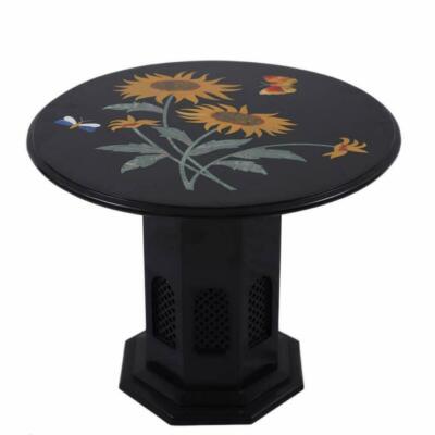 24 '' Marmor Kaffee Table Top Inlay Pietra Dura Handmade Arbeit Mit Ständer
