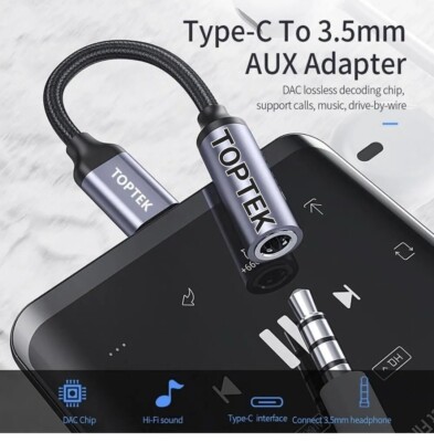 Premium USB C to AUX Audio Headphone Jack USB Type C to 3.5mm For