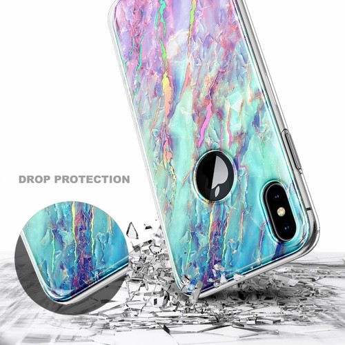 Funda de mármol para iPhone X XR XS Max, cubierta suave ultra delgada con vidrio templado - Imagen 8 de 24