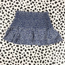 J.CREW CREWCUTS Girls' Smocked Blue Floral Cotton Voile Skirt XXS BY169