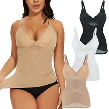Women Cross Compression V-Neck Camisoles Abs Shaping Tummy Control Body Shaper