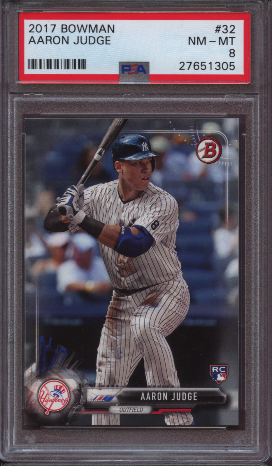 2017 Bowman 32 Aaron Judge PSA 8  NM Mint RC view 4