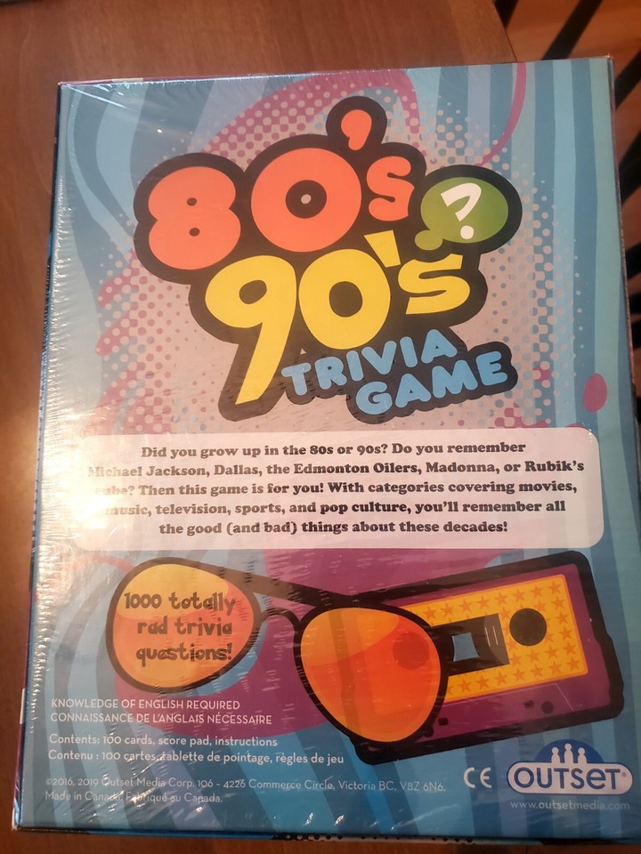 80s 90s Trivia Game By Outset NIB | eBay