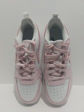 Nike Court Borough Low White/Pink Size 6Y Youth Kids Girls Sneakers Shoe