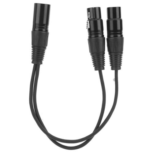 1 Male XLR Input To 2 Female XLR Output Cable Y Type Adapter Conversion Cabl Esp - Picture 1 of 10