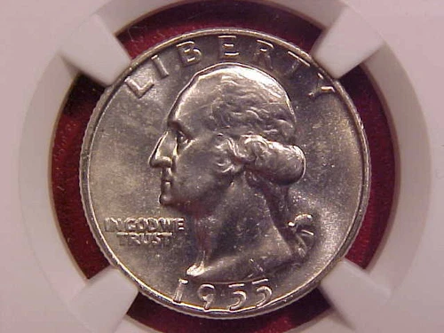 1955 D WASHINGTON QUARTER - NGC MS 65 - SEE PICS! - (G1552)
