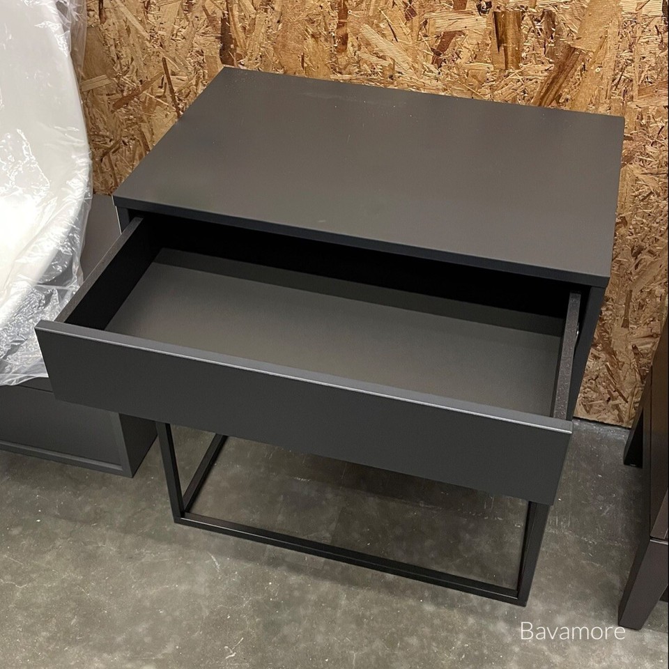 IKEA VIKHAMMER Nightstand, Black 23⅝"x15⅜" BRAND NEW eBay