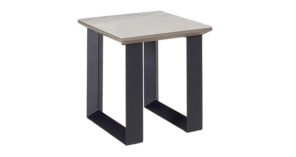 DFS Teno Light Grey Ceramic & Black Metal Side Table RRP £179