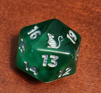 MTG TMNT Sirius Dice Spindown D20 Rat Token Sewer Green Silver Life Counter