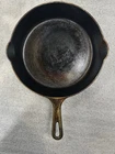 Vintage Griswold No. 7 Cast Iron Skillet 702 Small Block Logo Erie, PA Sits Flat