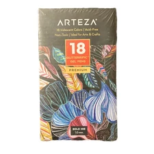 ARTEZA Glitter + Gel Pens Set Of 18 Iridescent Colors Acid Free Non-toxic