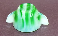 Akro Agate Small Interior Panel Glass Green  White Marbleized Sugar