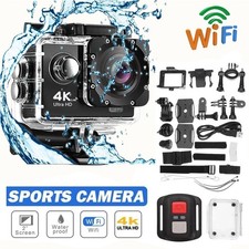 4K Action Camera - Waterproof, Wi-Fi Remote for GoPro Sports  Underwater Use