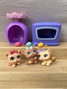 Littlest Pet Shop 1335 1336 1337 LPS Kitten Triplets Kitty + accessories