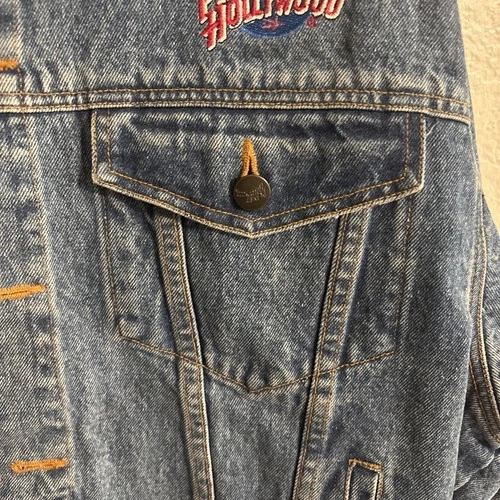 Vintage 1991 PLANET HOLLYWOOD Las Vegas Casino Denim Trucker Jean Jacket Small image 7
