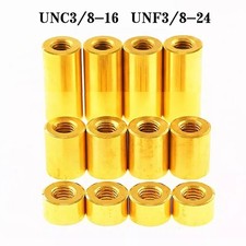UNC3/8-16 & UNF3/8-24 Round Brass Threaded Standoff Spacer Female Coupling Nuts