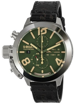U-Boat 9581 Classico 45 mm Tungsteno CAS Green Herrenuhr Automatik Chronograp...