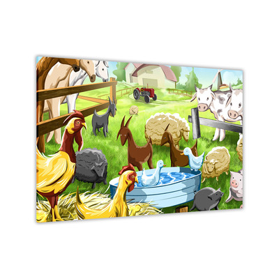 Bauernhof Tiere Leinwand Wandbild Bild Druck