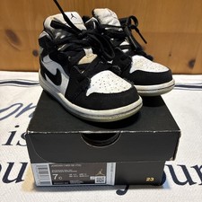 Nike Air Jordan 1 Mid SE Glow in the Dark White Black TD BQ6933-103 Baby Size 7c