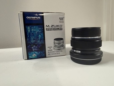 Near Mint Olympus M.Zuiko Digital ED 12mm F/2 2.0 Micro 4/3s Prime Lens Black
