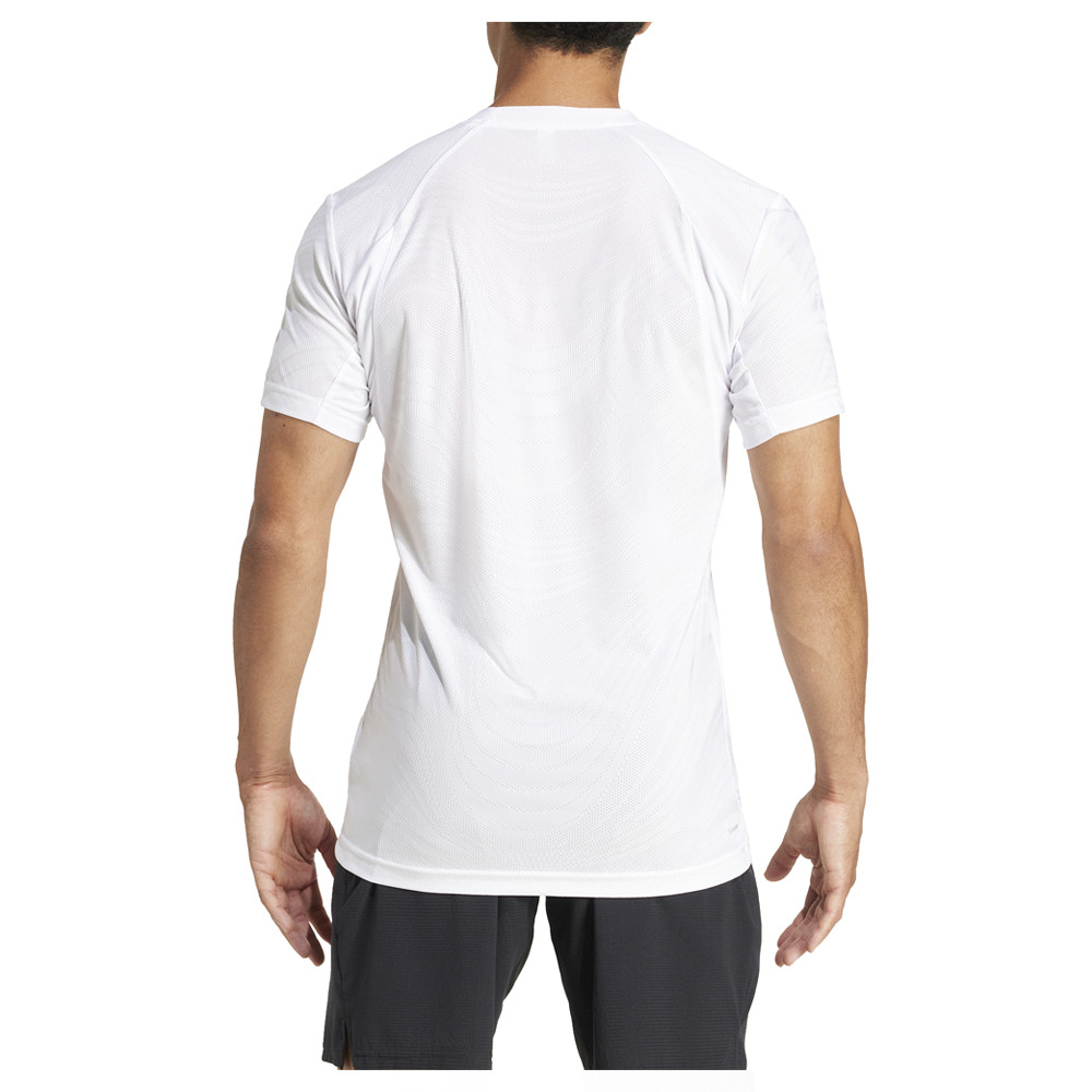 adidas Freelift Pro Crew Neck Short Sleeve Tennis T-Shirt Mens White Casual Tops thumbnail 3