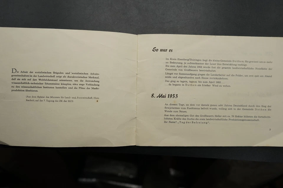 DDR Propagandaheft Buch Dothen Schkölen Schweinestall LPG Geschichte Thüringen - Bild 2 von 4