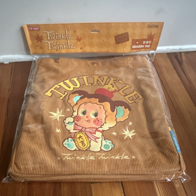 Pop Mart Twinkle Twinkle Brown Corduroy Shoulder Bag New in Plastic
