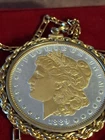 1889 Morgan Silver Dollar Pendant 22" Chain With Gift Box & COA