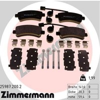 Zimmermann Bremsbelagsatz, Scheibenbremse 25987.200.2 FüR Peugeot CitroËN Fiat