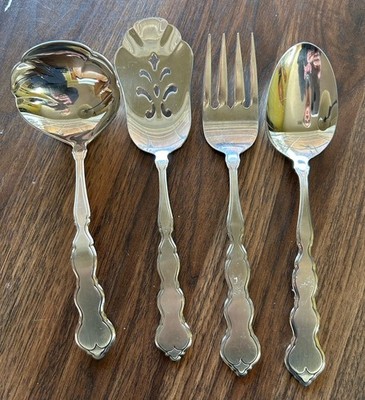 Vtg Oneida VALERIE Stainless Distinction Deluxe HH 4pc Serving Set Flatware