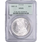 1881-S $1 Morgan Silver Dollar ~ PCGS MS65 - OGH