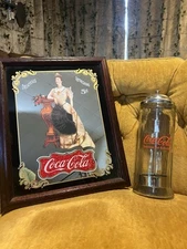 Coca-cola Mirror LILLIAN NORDICA 1994 And Straw Holder 1992 Coke 