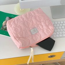 Trapuntato Cotone Borsa Makeup Cosmetico Viaggio Lusso Wear Accessori Per Donna