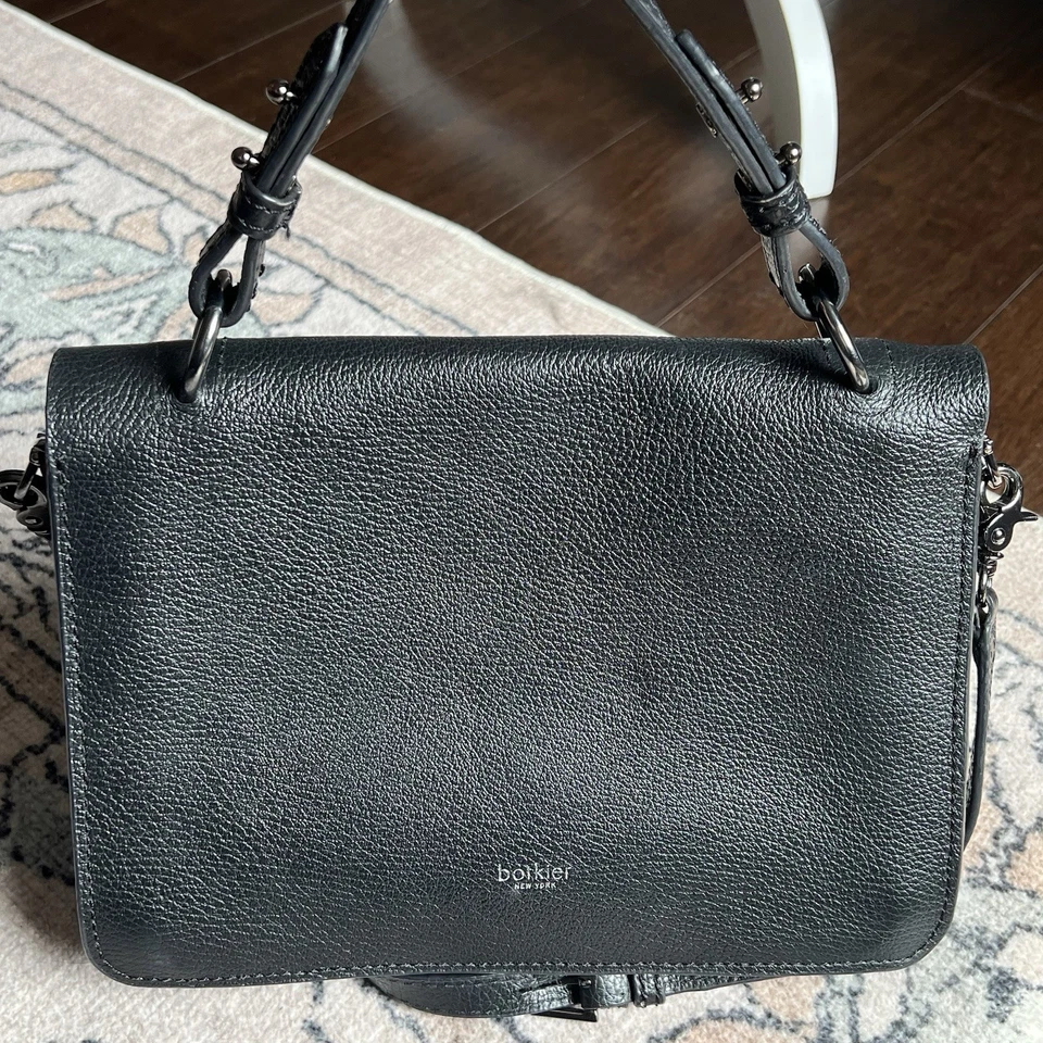 Botkier Valentina Black Pebbled Leather Crossbody Bag Purse - Image 2 of 4