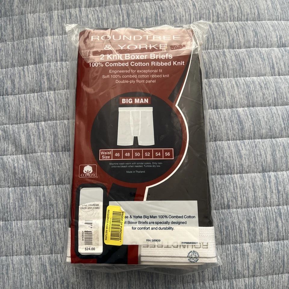 Трусы мужские Roundtree & Yorke вязаные боксерские упаковка 2 шт. 100% расчесанный хлопок большой человек 54 - Изображение 2 из 4