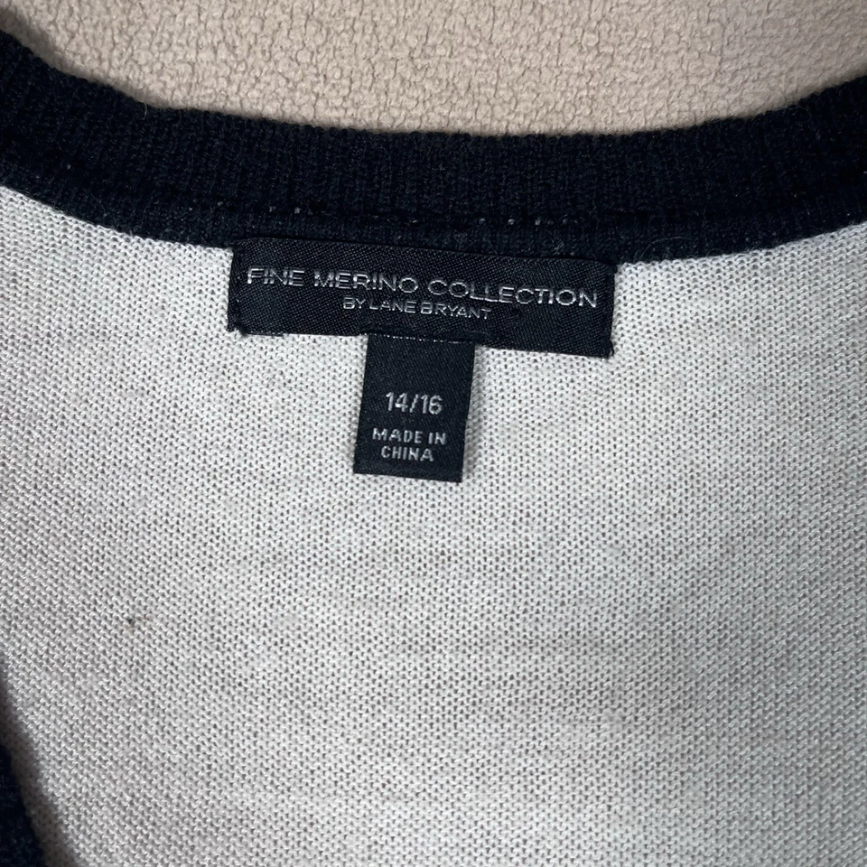 Suéter Mujer Lana Merino Fina Blanco y Negro Talla 14/16 Foto 2 de 4