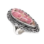 Natural Rhodochrosite Gemstone 925 Sterling Silver Jewelry Ring Size 8 P005