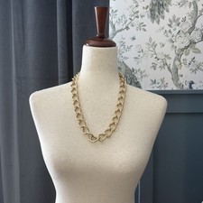 Chunky Gold Tone Large Link Statement Necklace 24" Long 2cm Wide Layering Chain