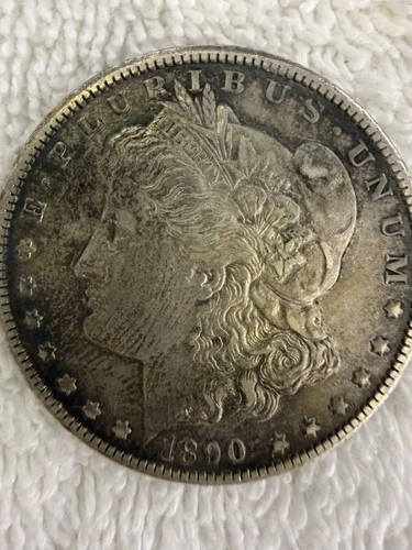1890-CC Morgan Silver Dollar $1 Carson City VF Very Fine Details Cleaned