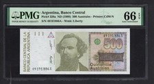 Argentina 500 Australes ND(1988) P328a Uncirculated Grade 66