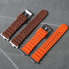 22mm Silicone Watchband Strap w/ 12MM Converter For Tissot PRX Super Player