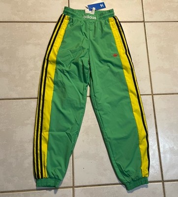 NWT ADIDAS ORIGINALS Warm Up Retro Track Pants Green Yellow Men s Small KA4579