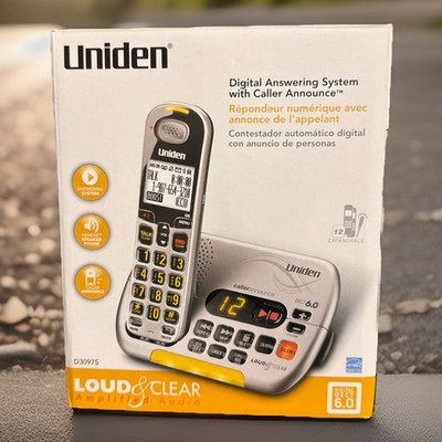 Uniden Digital Answering System Cordless Phone Handset Caller Announce Amplified