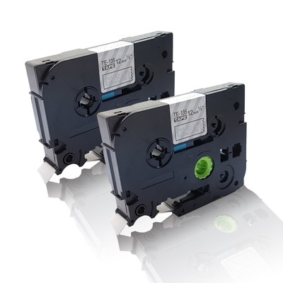 2x Austausch kompatible Schriftbänder für Brother P-Touch D 210 TZE 135 Quantum 