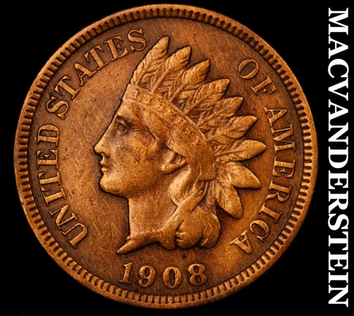 1908 Indian Head Cent- Extra Fine- Semi Key Better Date No Reserve #J1756
