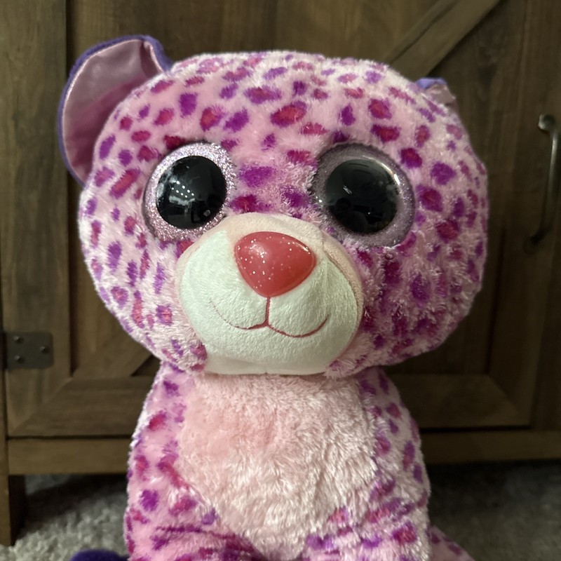 TY BEANIE BOOS Jumbo 16" GLAMOUR Leopard Cheetah Plush Stuffed Animal