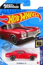 1/64  70 CHEVELLE SS Red   Fast and Furious  Hot Wheels HW SCREEN TIME GHC78 