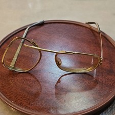 J. Jacque Rectangular Gold Metal Eyeglasses Eyeglass Frames Vintage Style