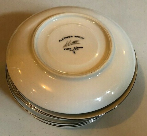 Fine China Of Japan PLATINUM WHEAT Saucer Plate 5-1/4" Set Of 8 # 2182 - Picture 2 of 2